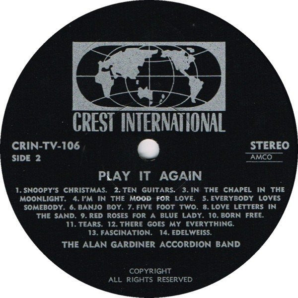 The Alan Gardiner Accordion Band* : Play It Again (LP, Album)