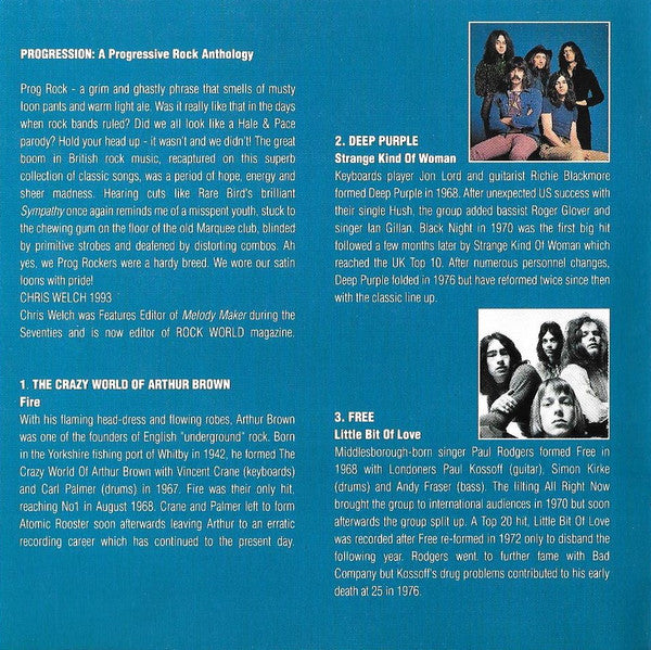 Various : Progression (A Progressive Rock Anthology) (CD, Comp)