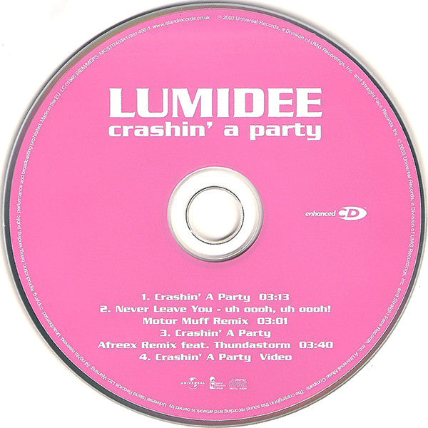 Lumidee Featuring N.O.R.E. : Crashin' A Party (CD, Maxi, Enh)