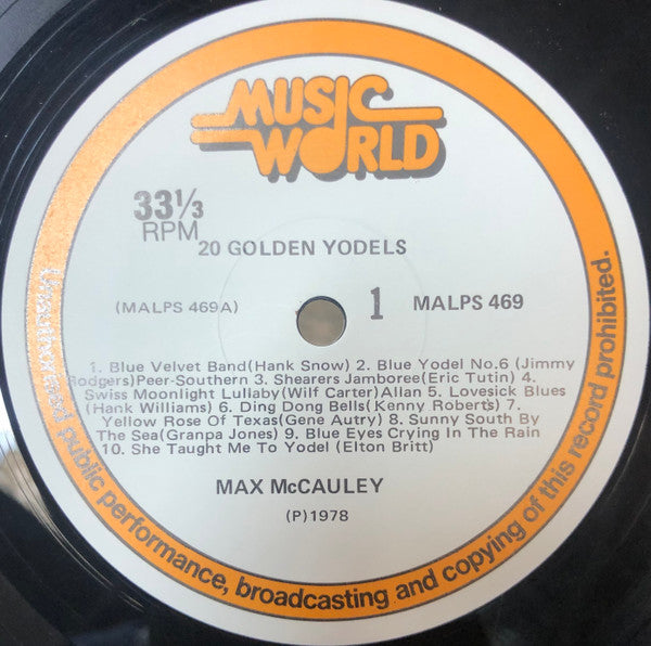 Max McCauley : 20 Golden Yodels (LP)