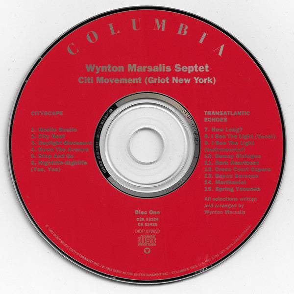 Wynton Marsalis Septet : Citi Movement (Griot New York) (2xCD, Album)