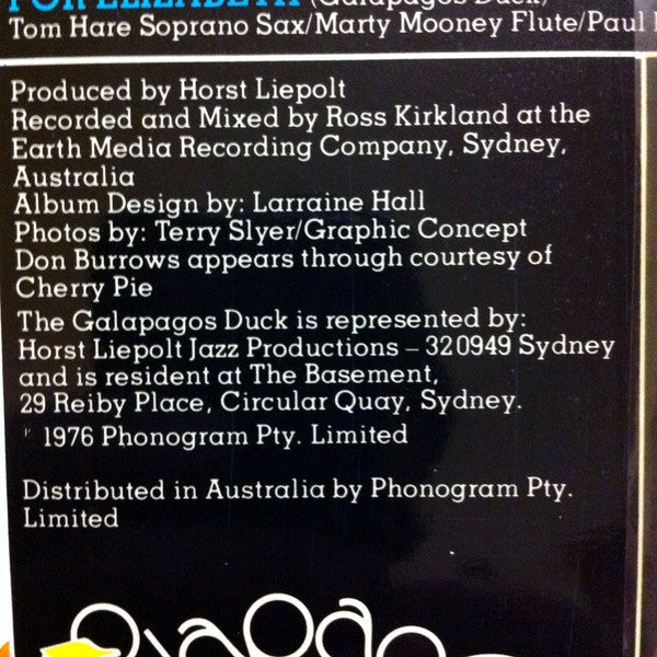 The Galapagos Duck* Featuring Don Burrows : St James (LP, Album)