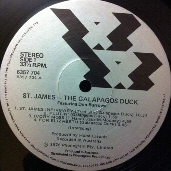 The Galapagos Duck* Featuring Don Burrows : St James (LP, Album)