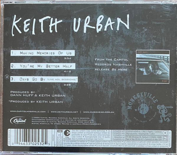 Keith Urban : Making Memories Of Us (CD, Single, Copy Prot.)
