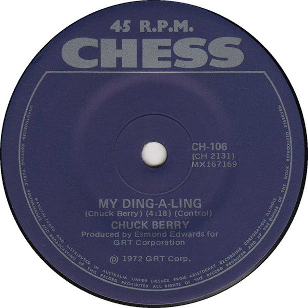 Chuck Berry : My Ding-A-Ling / Johnny B. Goode (7", Single)
