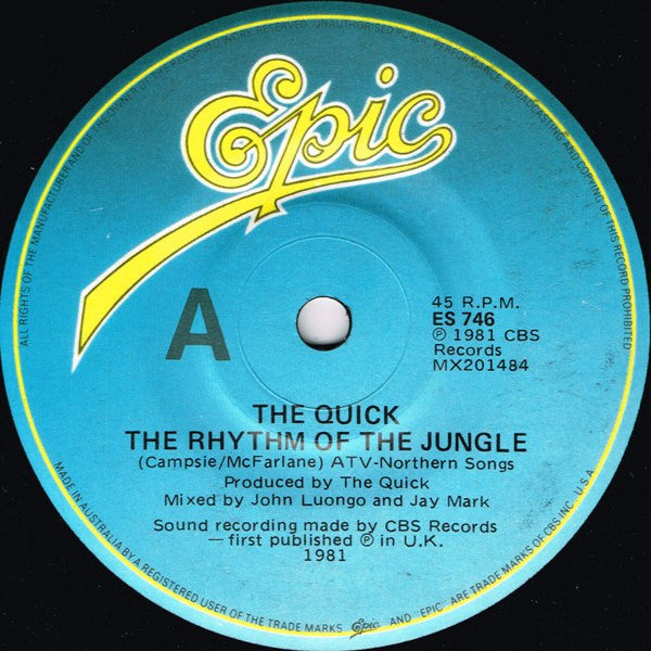 The Quick : The Rhythm Of The Jungle (7", Single)