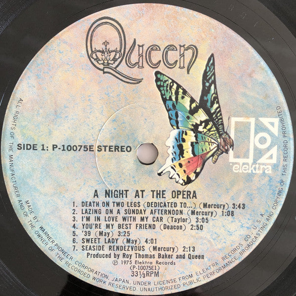 Queen = クイーン* - A Night At The Opera = オペラ座の夜 (LP, Album, Gat) (Very Good  Plus (VG+))