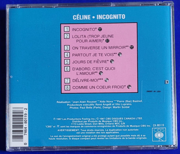 Céline Dion : Incognito (CD, Album, RE)