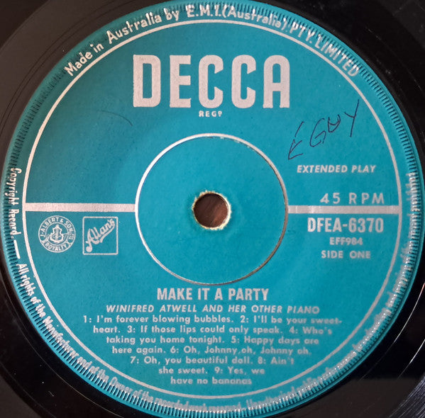 Winifred Atwell : Make It A Party (7", EP)