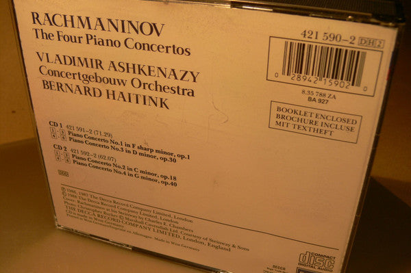 Rachmaninov* - Vladimir Ashkenazy, Concertgebouw Orchestra*, Bernard Haitink : The Four Piano Concertos (2xCD, Comp, RE)