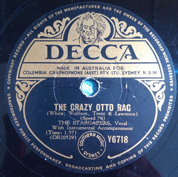 The Stargazers : The Crazy Otto Rag / Hey Mister Banjo (Shellac, 10")