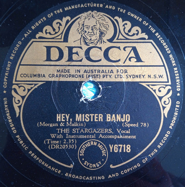 The Stargazers : The Crazy Otto Rag / Hey Mister Banjo (Shellac, 10")