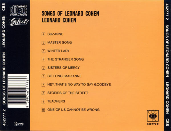 Leonard Cohen : Songs Of Leonard Cohen (CD, Album, RE)