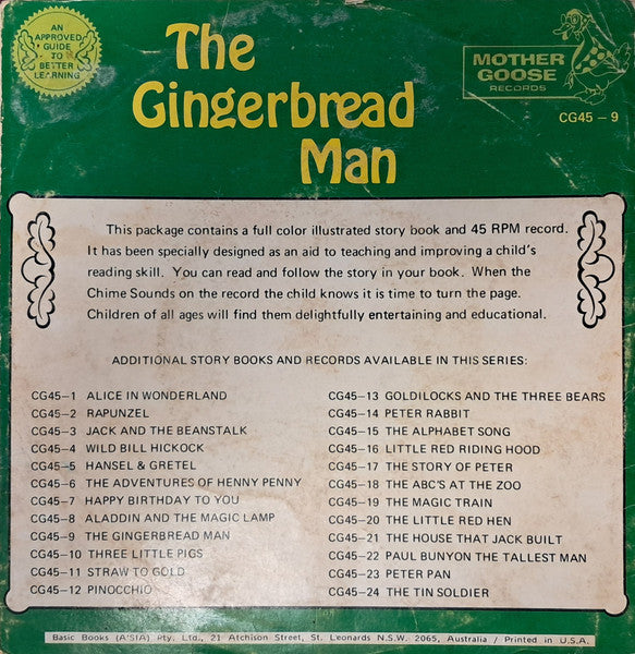Unknown Artist : The Gingerbread Man / The Farrner In The Dell (7", Boo)