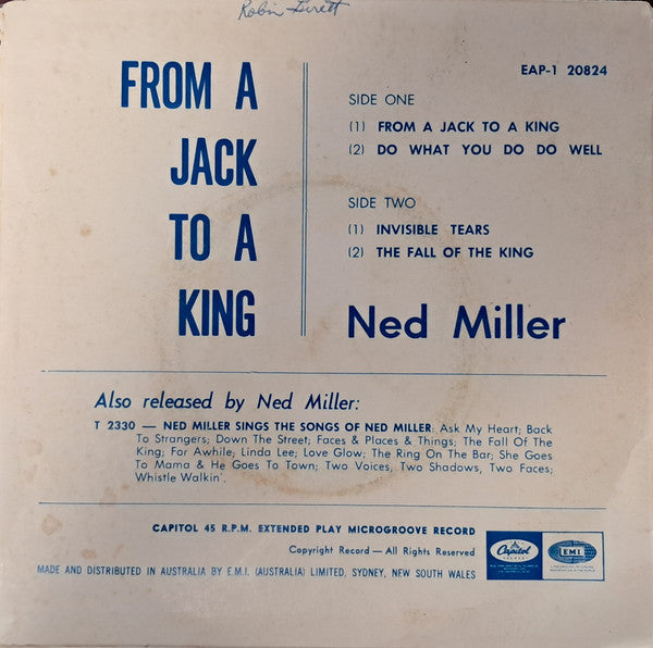 Ned Miller : From A Jack To A King (7", EP)