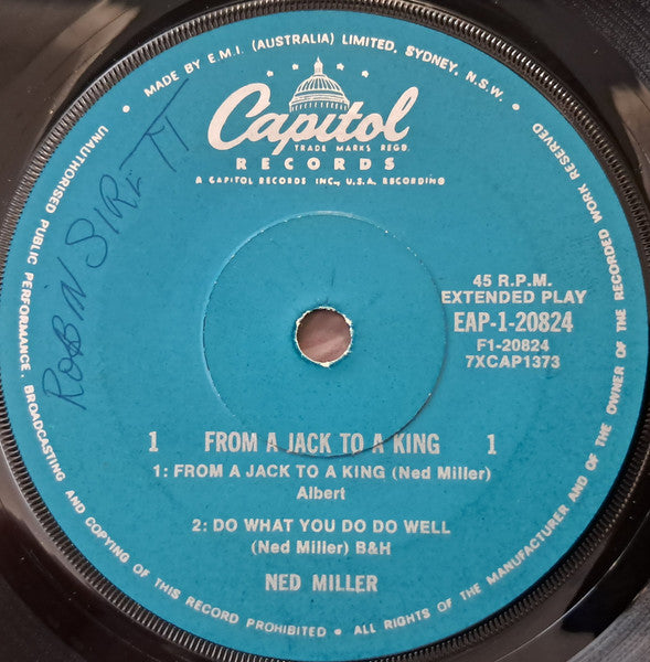 Ned Miller : From A Jack To A King (7", EP)
