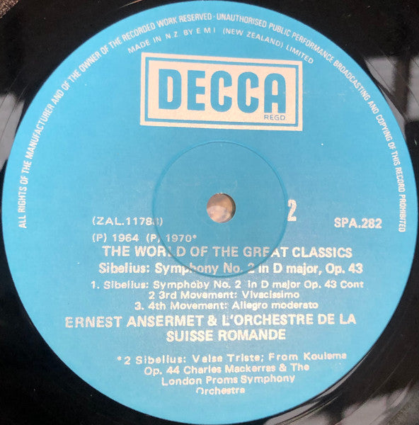 Jean Sibelius : Symphony No. 2 / Valse Triste (LP, Comp)