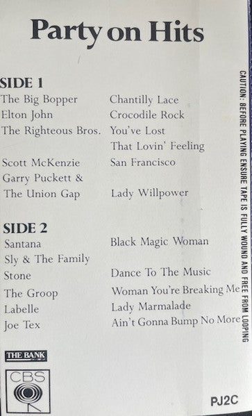 Various : Party On With Peter Jackson - Original Hits From The... 50's, 60's & 70's. Vol. 2 (Cass, Comp)