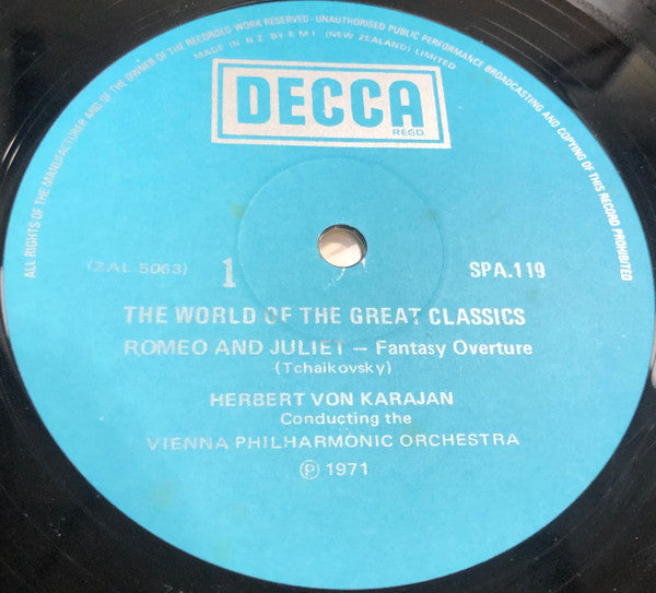 Tchaikovsky* / Richard Strauss : Herbert Von Karajan Conducting Vienna Philharmonic Orchestra* : The World Of The Great Classics - Romeo And Juliet: Fantasy Overture / Don Juan (Op.20) (LP)