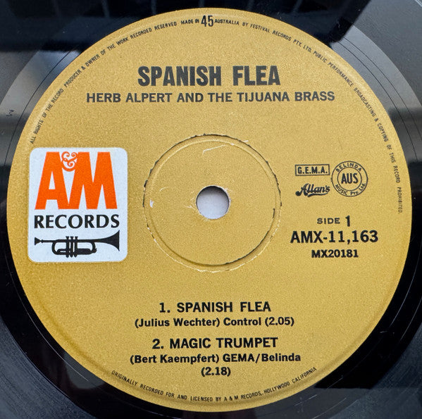Herb Alpert's Tijuana Brass* : Spanish Flea! (7", EP, Mono, RP)