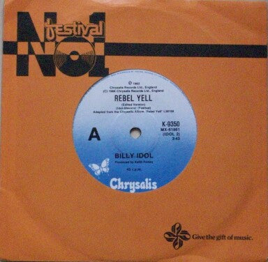 Billy Idol : Rebel Yell (Edited Version) (7", Single)