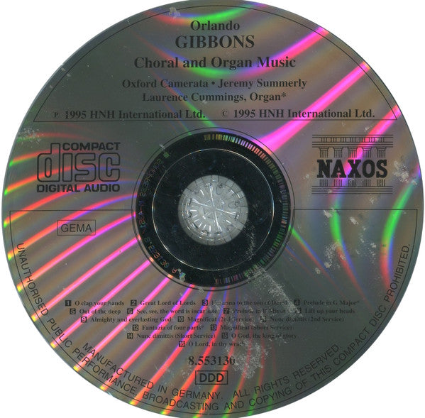 Gibbons*, Oxford Camerata, Jeremy Summerly, Laurence Cummings : Choral And Organ Music (CD, Album)