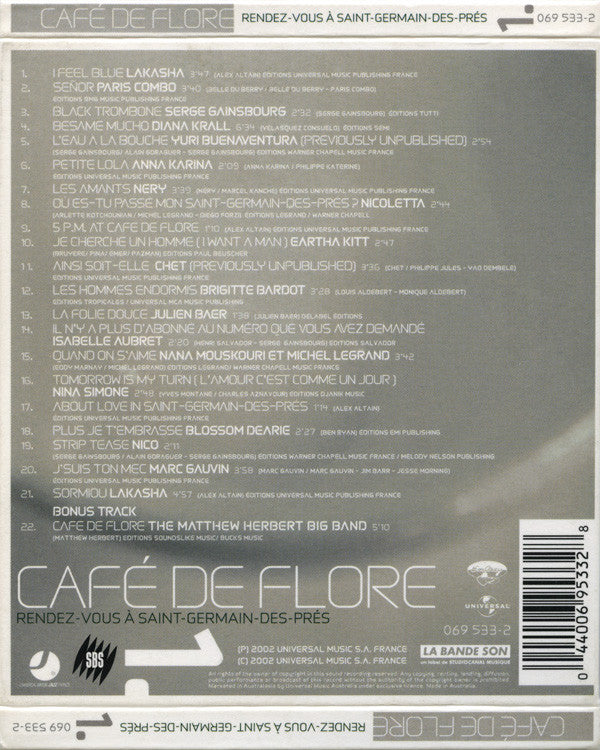 Various : Café De Flore (Rendez-Vous À Saint-Germain-Des-Prés) (CD, Comp, P/Mixed)
