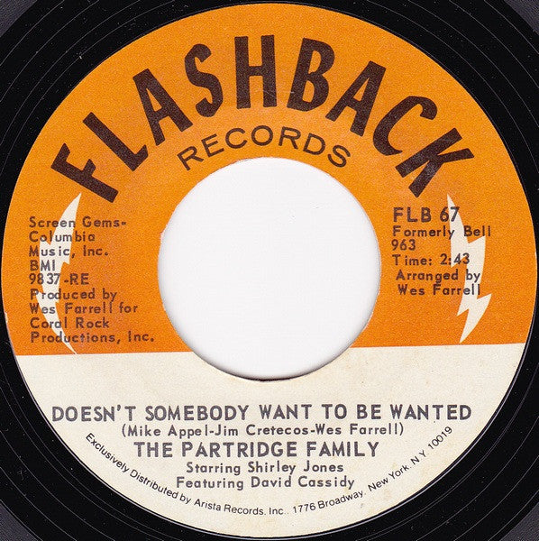 The Partridge Family : I Think I Love You / Doesn't Somebody Want To Be Wanted (7", Single)