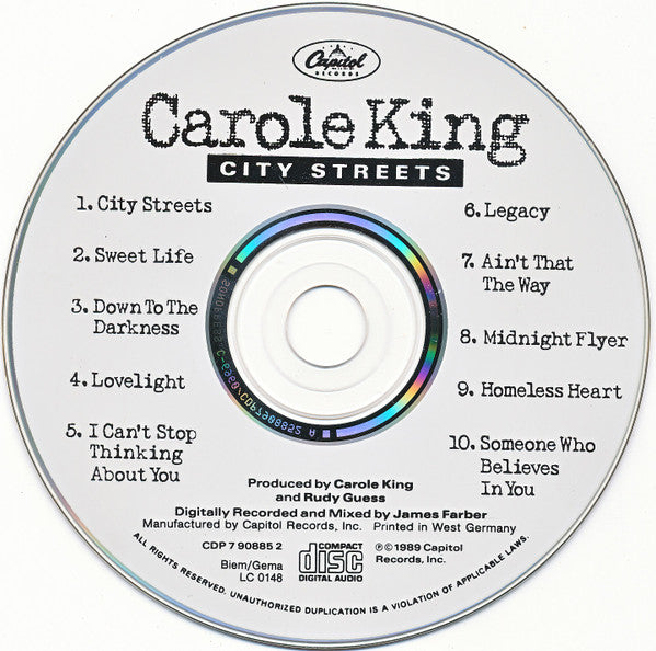 Carole King : City Streets (CD, Album)