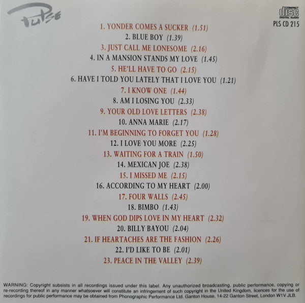 Jim Reeves : According To My Heart (CD, Comp, RE)