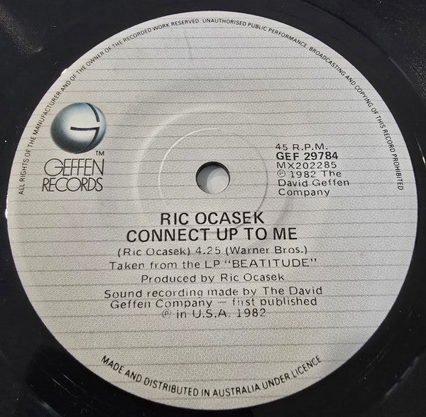 Ric Ocasek : Something To Grab For (7", Single)