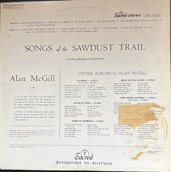 Alan McGill : Songs Of The Sawdust Trail (LP, Album)