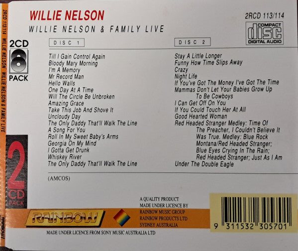 Willie Nelson : Willie Nelson & Family Live (2xCD, Comp)
