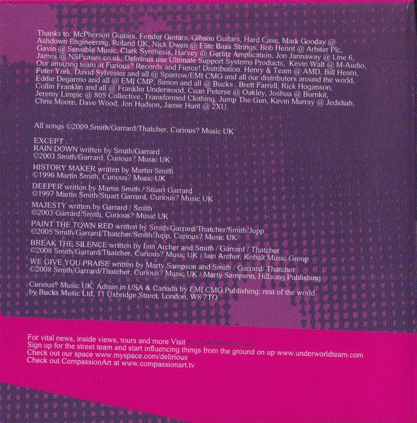 Delirious? : My Soul Sings - Live From G12 Bogota, Colombia (DVD-V, NTSC + CD, Album)
