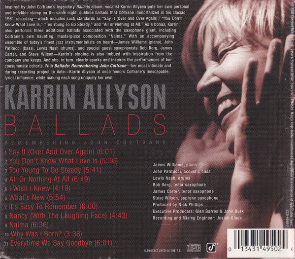 Karrin Allyson : Ballads: Remembering John Coltrane (CD, Album, Dig)