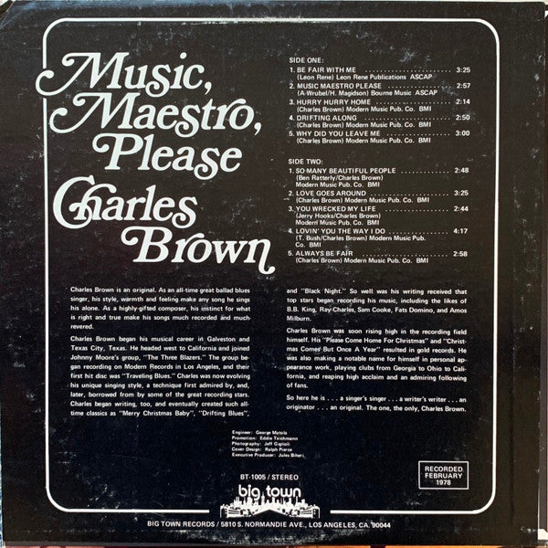 Charles Brown : Music, Maestro, Please (LP)