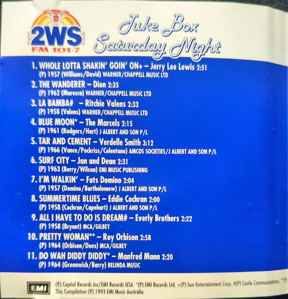 Various : 2WS - Juke Box Saturday Night (CD, Comp, Mono)