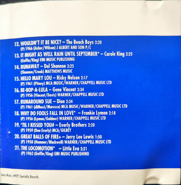 Various : 2WS - Juke Box Saturday Night (CD, Comp, Mono)