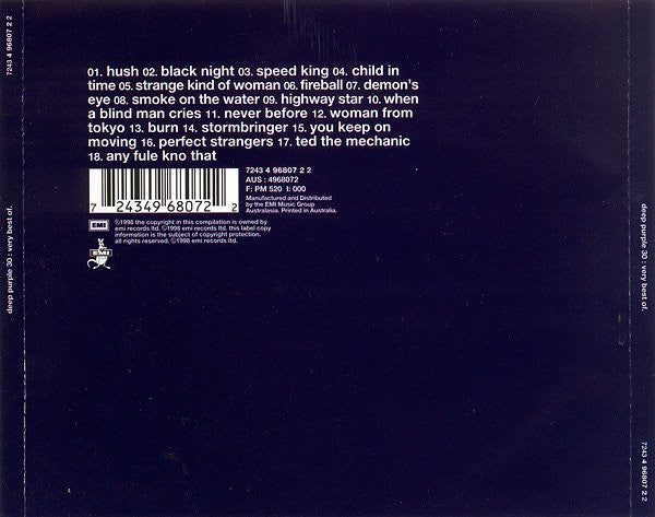 Deep Purple : 30 : Very Best Of (CD, Comp)