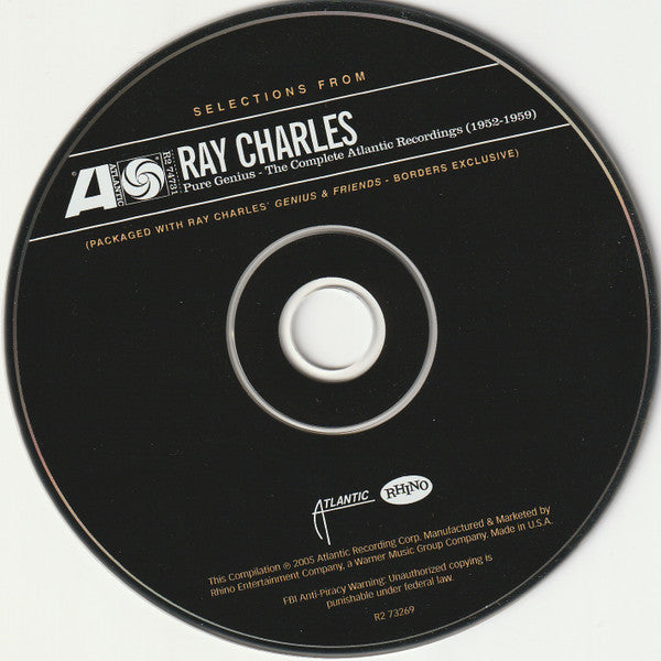 Ray Charles : Selections From Ray Charles Pure Genius (CD, Bor)