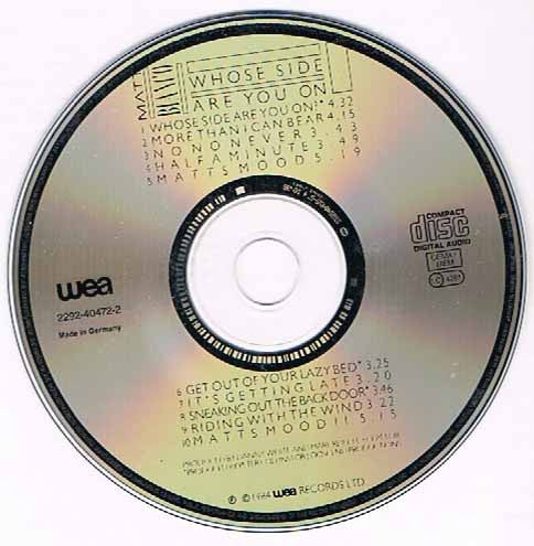 Matt Bianco : Whose Side Are You On (CD, Album, RE)