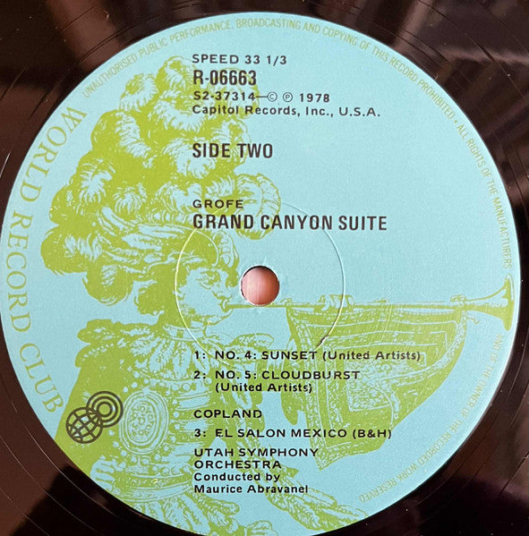 Ferde Grofé / Aaron Copland | Utah Symphony Orchestra, Maurice Abravanel : Grand Canyon Suite / El Salón México (LP, Album, Club)
