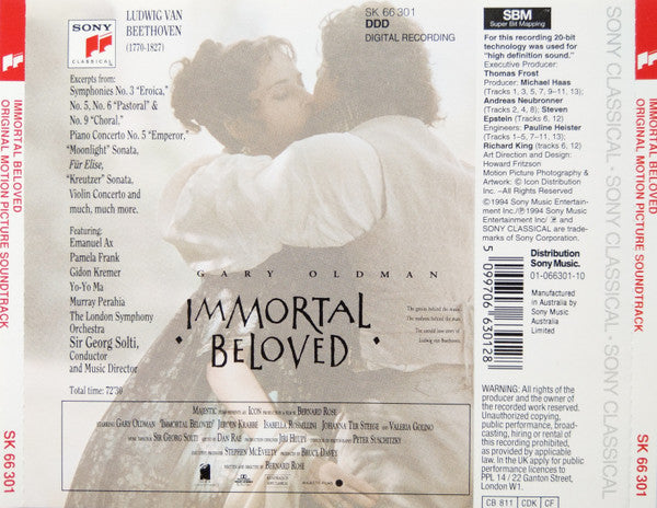 Ludwig Van Beethoven / Georg Solti, Emanuel Ax, Pamela Frank, Gidon Kremer, Yo-Yo Ma, Murray Perahia, London Symphony Orchestra : Immortal Beloved (Original Motion Picture Soundtrack) (CD)