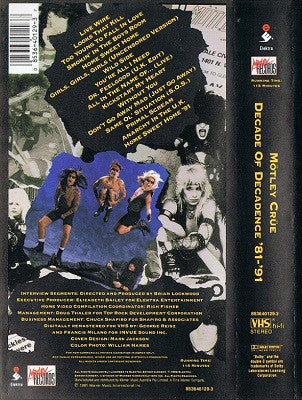 Mötley Crüe : Decade Of Decadence '81-'91 (VHS, Comp)