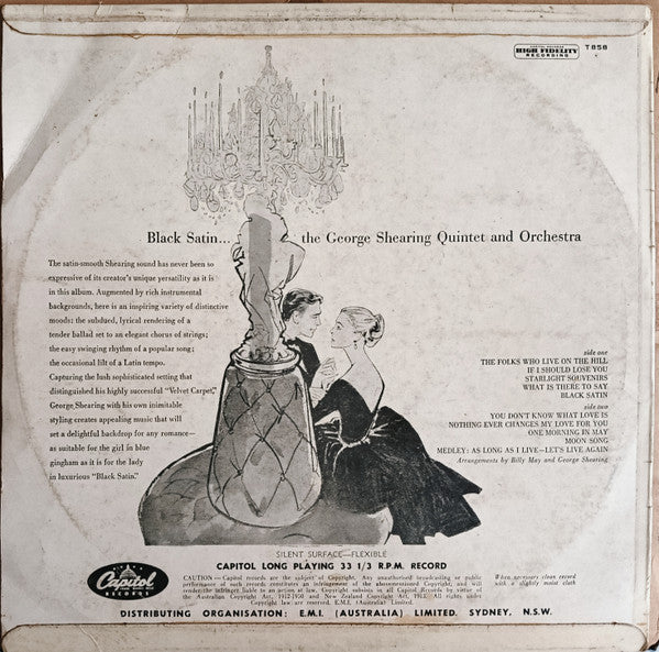 The George Shearing Quintet And Orchestra* : Black Satin (LP, Album, Mono, 1st)