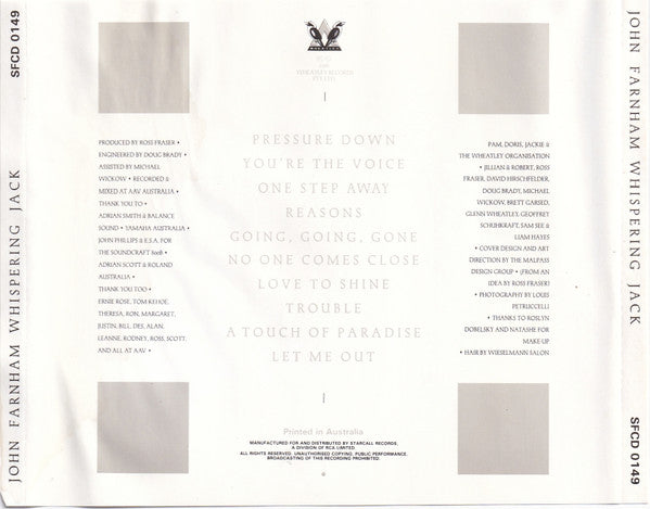 John Farnham : Whispering Jack (CD, Album, RE)