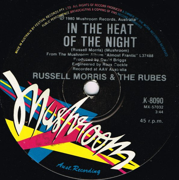 Russell Morris & The Rubes* : Hush (7", Single)