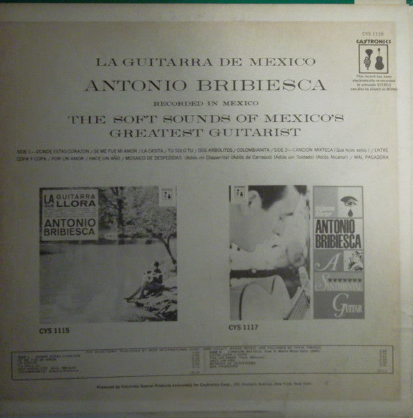Antonio Bribiesca : La Guitarra De Mexico (LP, RE)