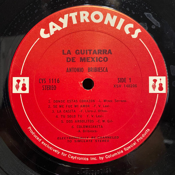 Antonio Bribiesca : La Guitarra De Mexico (LP, RE)