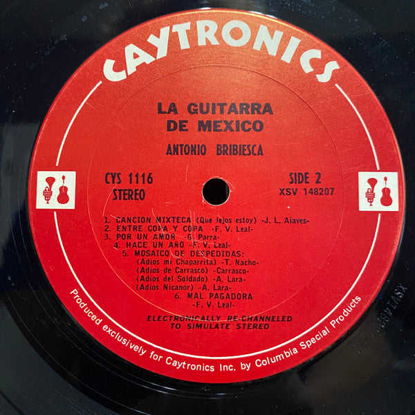 Antonio Bribiesca : La Guitarra De Mexico (LP, RE)